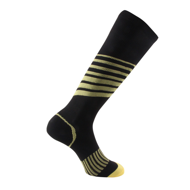 10 Pairs Stripes Volleyball Compression Stockings Baseball Knee High Compression Socks Outdoor Sports Compression Sock for Varicose Veins
